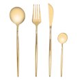 thumbnail image 4 of Gold Silverware Set, 24Pcs Modern Utensils Set Knife Fork Spoon Rustproof Stainless Steel Flatware Cutlery Set For Home Party Wedding Banquets, Kitchen Eating Utensils Tableware, 4 of 8