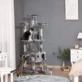 thumbnail image 2 of PawHut 68 inches Cat Tree, Multi-Level Large Cat Tower Condo, Grey, 2 of 10