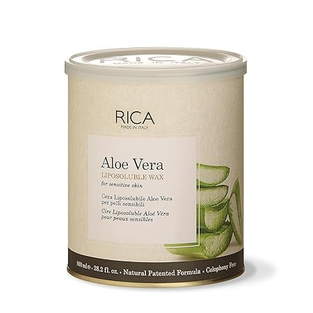 Rica Aloe Vera Liposoluble Painless Hair Removal Wax for Men & Women 800 ml, Pack of 1
