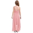 thumbnail image 2 of Manyakai Robe à une Épaule pour Filles, Ourlet Haut-Bas, Robe de Princesse à Volants, Taille Haute, Robe de Danse de Soirée Rose 16, 2 of 7