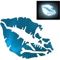 thumbnail image 1 of ORUYROP High Intensity Reflective Vinyl Death Kiss Skull Crossbones Lips Decal Bumper Sticker-Cars, Motorcycles, Helmets, Wind Screens, laptops, cellphones, (SE Baby Blue, 8 inch Wide), 1 of 7