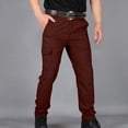 thumbnail image 2 of YOIAVAIOY Pantalon Cargo Tactique pour Hommes Résistant à l'Eau en Ripstop Pantalon de Randonnée Léger Pantalon de Travail d'Extérieur avec Multiples Poches Bourgogne P, 2 of 5
