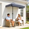 thumbnail image 2 of Outsunny Parasol Demi-Parasol de Patio 7,5 Pi Pare-Soleil, Manivelle, Bleu Foncé, 2 of 10