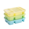 thumbnail image 2 of Jpxdew Divided Plastic Lunch Box Set of 3,Microwave Stackable Bento Containers,Leakproof 8.85x7.28x2.16 Inch, 2 of 7