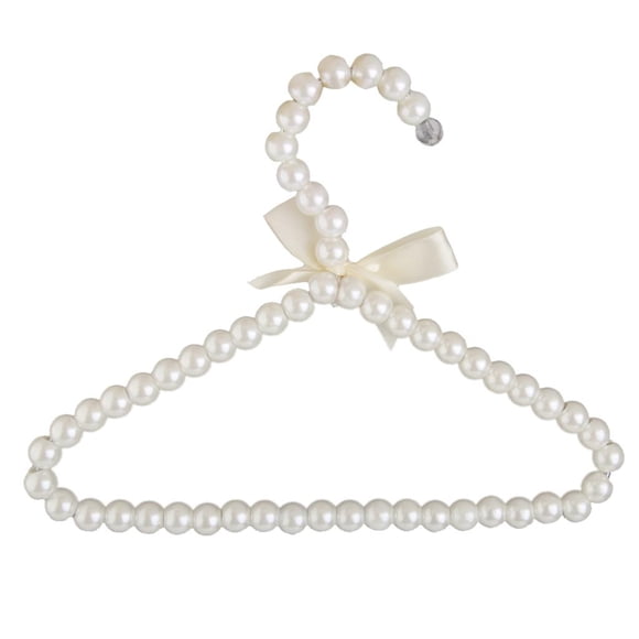 Rongfmy Luxury Hanger Hanging for Kids Clothes Children Plastic Pearl Baby-White