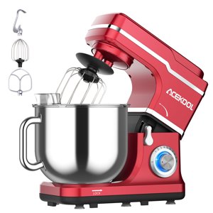 COZONY 7.5Qt Stand Food Mixer with Egg Whisk, Dough Hook, Beater, and Splash Guard, Red