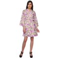 thumbnail image 2 of Moomaya Short Robe For Women Plus Size Printed Cotton Robe Lightweight Nightwear, 2 of 5
