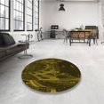 thumbnail image 4 of Ahgly Company Tapis d'Intérieur Lavable en Machine Carré Transitionnel Jaune Foncé Vert, 5 Pieds Carré, 4 of 7