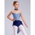 thumbnail image 3 of Jhaoyu Robe de Danse Lyrique pour Filles Robe de Ballet Enfants Sans Manches Gymnastique Justaucorps Jupe Haute Basse Bleu&Bleu Marine 12, 3 of 7