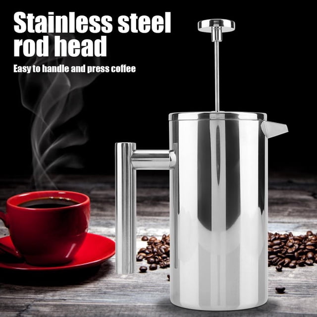 Ejoyous Double Walled Stainless Steel Coffee Maker French Press Tea Pot with Filter , Coffee French Press, French Press Maker