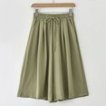 thumbnail image 2 of Timegard Wide Leg Pants for Women Capris Elastic High Waisted Drawstring Casual Loose Cropped Pants, 2 of 4