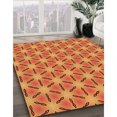 thumbnail image 3 of Ahgly Company Tapis d'Intérieur Lavable à la Machine, Carré, Transitionnel, Rouge Lave, Tapis de Zone, 5 Pieds Carré, 3 of 7