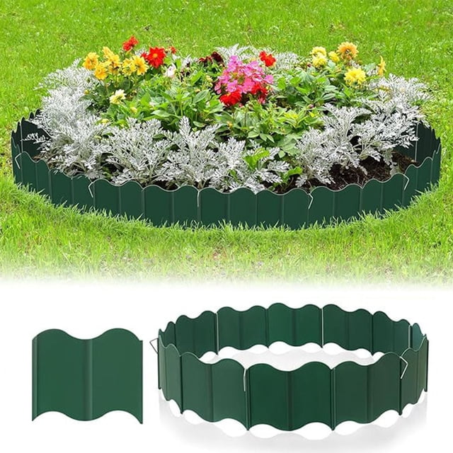 Dianli Bordure de Jardin en Plastique Bordure de Clôture de Jardin Flexible Bricolage Extérieur Panneaux de Bordure de Clôture de Cour Durable Résistant aux Intempéries Réutilisable Sans Creusage Installation Facile Bordure de Paysage Bordure de Pelouse