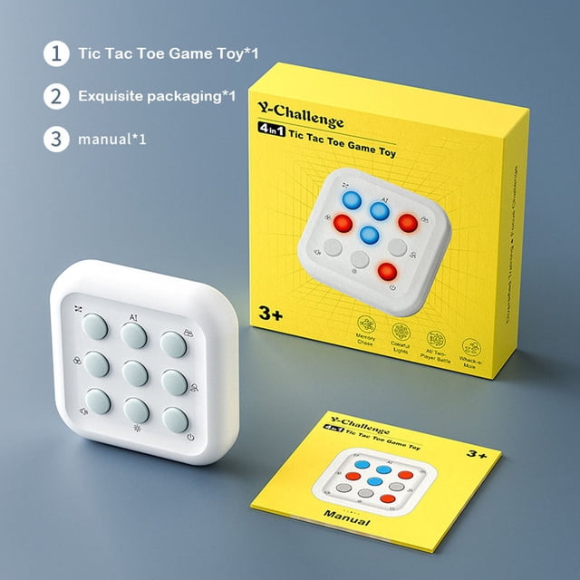 Multi Function Puzzle Game Portable Light And Memories Focus Training Desktop Arcade With 3 Games 9 Difficulty Adjustable Sound And Brightness