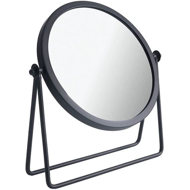 Makeup Mirror Single Sided Vanity Mirror Vintage 360° Rotation Metal Cosmetic Mirror Round Beauty Mirror Handmade Make Up Mirror for Dresser Vanity Table Desk
