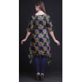 thumbnail image 4 of Bimba Kurti Asymétrique à Imprimé Floral Feuilles Bleues et Pivoines pour Femmes Robe d'Été Indienne Tunique Petit, 4 of 6
