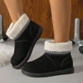 thumbnail image 2 of Women's Warm Winter Velvet Short Snow Boots: Solid Color, Round Toe, Low Heel Ankle Style, 2 of 9