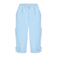 thumbnail image 4 of Yanlir Pantalon de Travail Mode pour Femme à Multiples Poches, Léger, Randonnée, Jogging, Plein Air, Pantalon de Rue pour Voyage, Sports et Actif (Bleu Pâle, TG), 4 of 5
