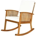 thumbnail image 4 of Costway Acacia Wood Rocking Chair Patio Garden Lawn W/ Cushion, 4 of 9