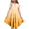 thumbnail image 1 of RXIRUCGD 2025 Vêtements d'Été pour Enfants Mode Filles Nouvelle Robe d'Été à Manches Courtes Poches à Volants Col Rond Imprimé, 1 of 4