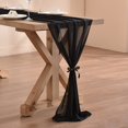 thumbnail image 1 of Chiffon Table Runner 28.4x120.1 Inches Sheer Wedding Runner Romantic Rustic Table Runner for Wedding Party Baby Shower Decorations,Black, 1 of 7