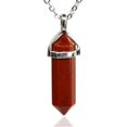 thumbnail image 1 of Angelstones Collier Pendentif Reiki Chakra Hexagonal à Pointe Pointue en Jaspe Rouge 18 Pouces, 1 of 3