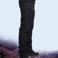 thumbnail image 2 of cllios Pantalon Cargo pour Hommes, Pantalon Cargo de Travail Militaire pour Hommes en Ripstop, Pantalon de Randonnée Léger d'Extérieur Résistant à l'Eau à Jambe Droite avec Multiples Poches Noir 2TG, 2 of 7