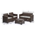 thumbnail image 2 of Costway 4PCS Patio Sofa Loveseat Cushioned Made In Italy Brown, 2 of 9