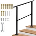 thumbnail image 1 of Yiwa Heavy Duty Steel Step Handrail, 3/4/5 Step Adjustable Railing, Weatherproof Non-Slip Stair Rail for Deck, Porch, or Concrete Steps, 1 of 7