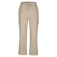 thumbnail image 4 of asjyhkr Mens Cotton Linen Pants Drawstring Elastic Breathable Casual Sweatpants with Pockets, 4 of 6