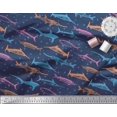 thumbnail image 2 of Soimoi Poly Georgette Fabric Bubbles & Fish Ocean Printed Fabric 1 Yard 52 Inch Wide, 2 of 2