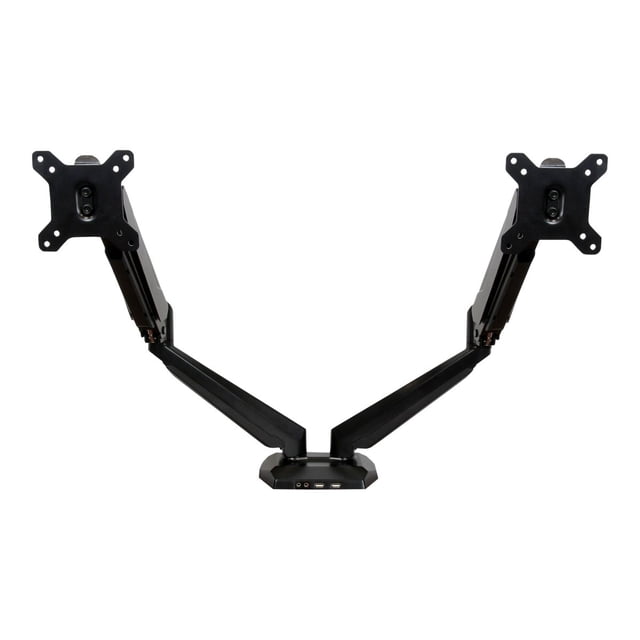 StarTech.com Desk Mount Dual Monitor Arm - One-Touch Height Adjustment (ARMSLIMDUO) - Mounting kit - adjustable arm - for LCD display - aluminum - black - screen size: 12"-32" - desk-mountable - for P/N: ACCSMNT, DK30A2DH, DK30C2DAGPD, DK30C2HAGPD, PXT101YUK, TB3DK2DPM2, TB3DK2DPPD
