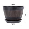 thumbnail image 3 of keepw Simulation Wooden Planter Pot Resin Flower Pot Plant Container for Outdoor or Indoor Decor, 3 of 8