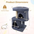 thumbnail image 3 of Costway 26" Small Cat Tree with Large Padded Plush Perch, 2 Condos, Sisal Scratching Posts Dark Gray, 3 of 10