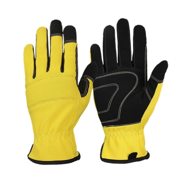 TIEVOSA Garden Gardening Work Protective Purposes Gloves Breathable Non Hand Gloves(Yellow)