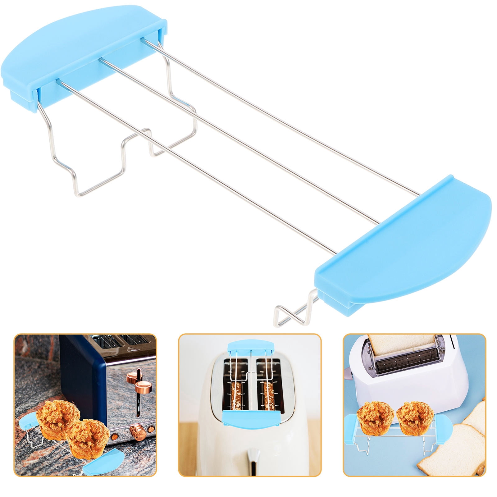 IFANLANDOR Camping Toaster Rack Sky Blue Silicone Non Slip Base Cooking Bread Lovers 1Set