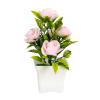 TIMIFIS Artificial Potted Flowers, Mini Rose Artificial Flowers In Pot, Desktop Decoration for Home Office Faux Flowers for Table Dinning Room Decoration Shelf Decor