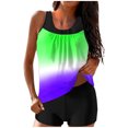 thumbnail image 2 of UPPADA 2 Piece Full Coverage Swimsuits for Women Floral Athleti Crewneck Bathing Suits High Waisted Tummy Control Modest Swimwear Comfy Tankini Top with Shorts Purple,Xl, 2 of 5