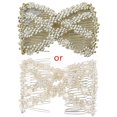 thumbnail image 1 of MesaSe Twist Rhombus Beaded Hair Side Combs Stretchable Double Clips Bun Maker, 1 of 16