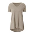 thumbnail image 4 of CEHVOM Femmes Mode Plus Size Print V Cou Manches Courtes T-shirt Blouse, 4 of 4