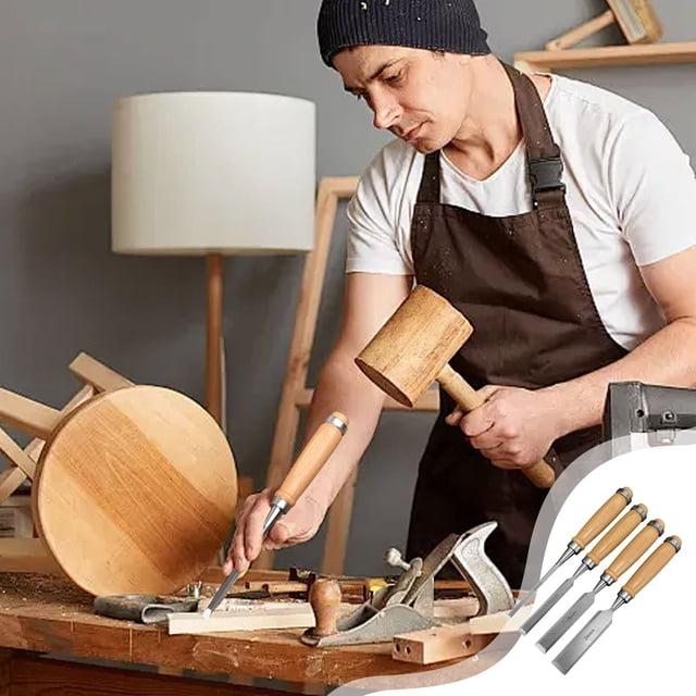 Woodworking Tool Set Handmade Wood Carving Tools Traditional Timber Carving Kit Hardwood Handle Shovel
