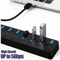 thumbnail image 2 of 7 Port Multi USB Power Adapter USB 3.0 Splitter Hub Multiple Expander Switch Cable Docking Stations, 2 of 6