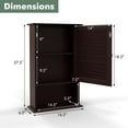 thumbnail image 2 of Gymax Armoire de Rangement Murale pour Salle de Bain à Porte Simple avec Tablette à Hauteur Réglable, 2 of 10