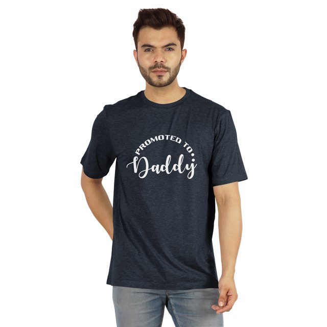 Inkmeso Men's Graphic Printed Promoted To Daddy€ Tshirt Crew Neck Tee For First Time Daddy