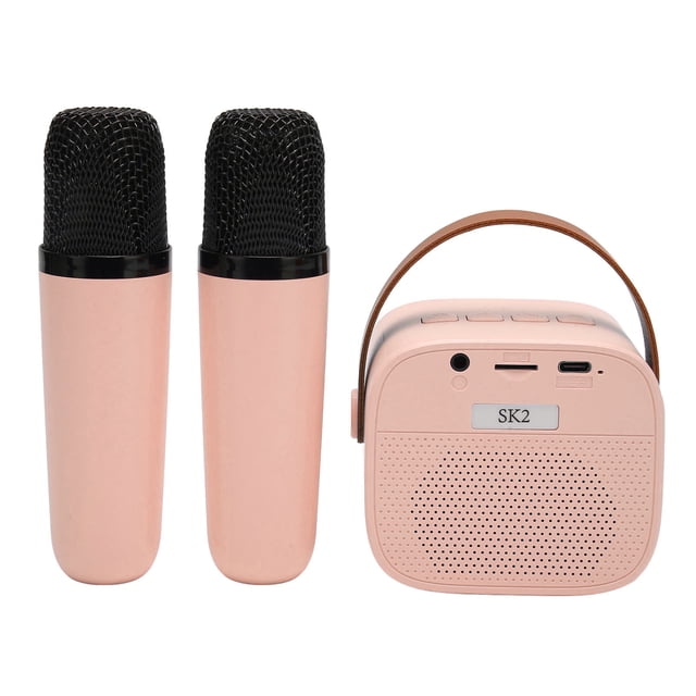 Mini Karaoke Machine, Portable BT Karaoke Speaker With 2 Microphone, Multiple Connections, For Family Party Meeting Singing