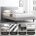 thumbnail image 3 of DeCoro Cambridge Upholstered Wooden Platform Bed Frame with Headboard, King, 3 of 11