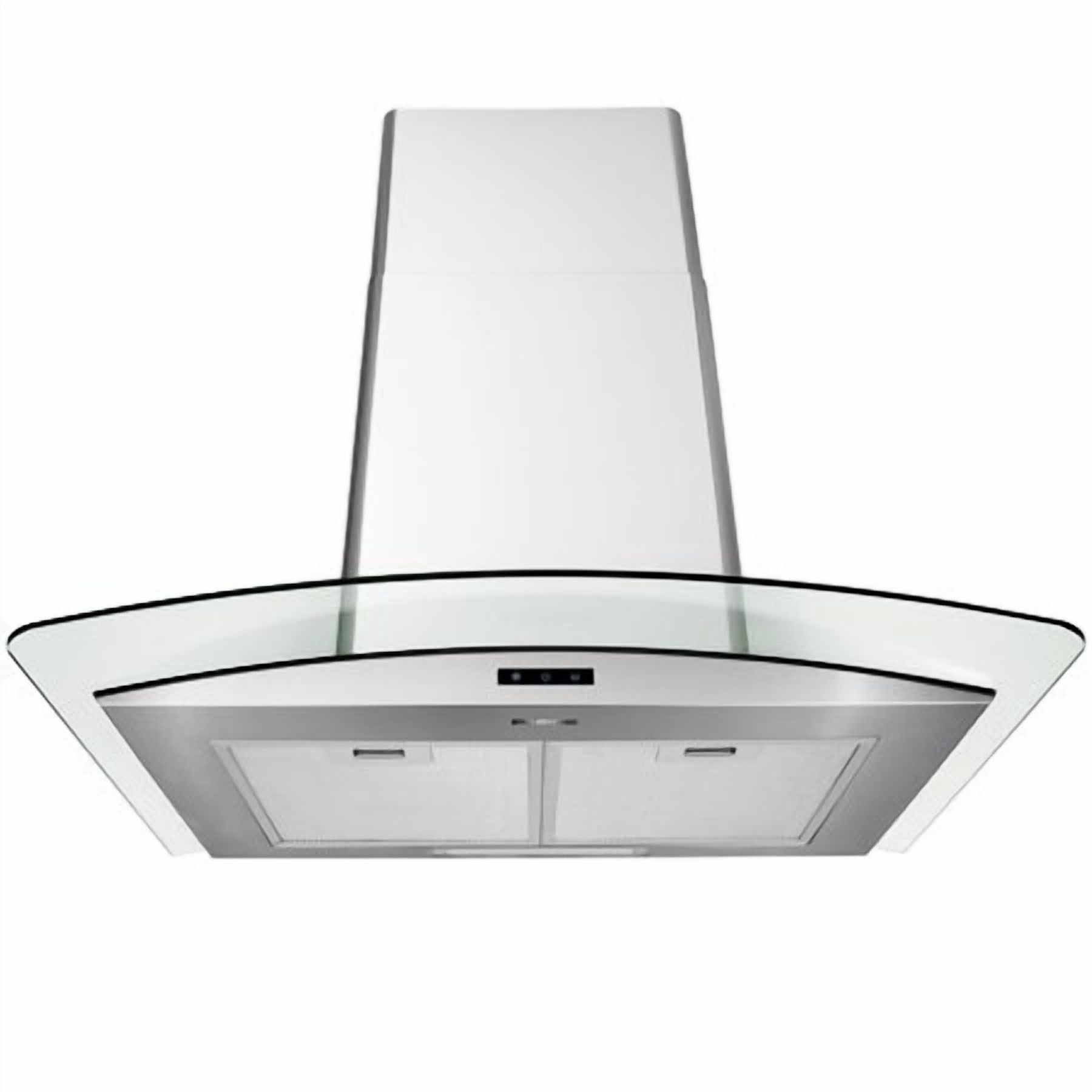 Pacific Economy Wall-Mount Range Hood With Glass Chimney, Euro Design, 750 Cfm, 3-Speed, Delay-Off Feature, Touch Control (30'')