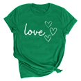 thumbnail image 1 of Diufon Hauts de la Saint-Valentin pour Femmes Décontracté Tendance Manches Courtes Col Rond Chemise Mignonne Imprimée Graphique Chandail Blouse, 1 of 4