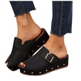 thumbnail image 1 of Mules Sabots à Clous pour Femmes 2025 Mode Décontractée à Bout Ouvert Plateforme Compensée à Enfiler Sandales Épaisses d'Été, 1 of 7