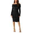 thumbnail image 2 of INSPIRE CHIC Robe Courte de Cocktail Moulante Froncée à une Épaule pour Femme Noir m, 2 of 6